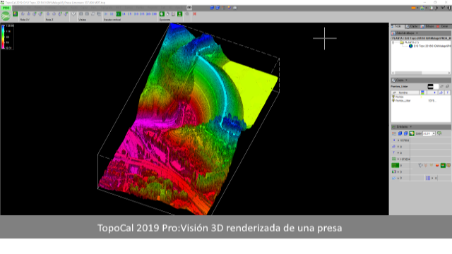 TopoCal 2023 3D CAD Mdt replanteo cubicar acopio volumen plataforma laz dron  Curvado perfectos e inst�ntaneos que no aumentan el tama�o del fichero TOP  
