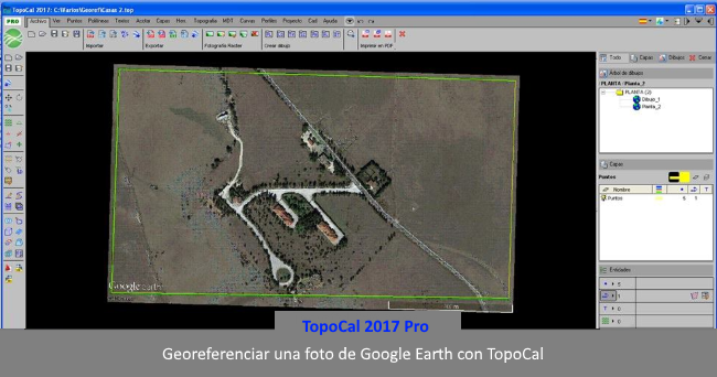 TopoCal ANIO_TOPOCAL Georeferenciar fotos de satélite obtenidas de Google EARTH