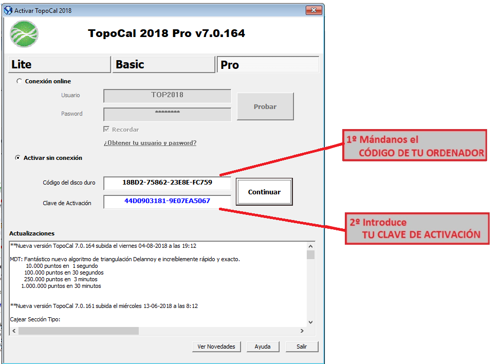 PULSA PARA SOLICITAR ACTIVAR TU TOPOCAL 2016 Activar TopoCal