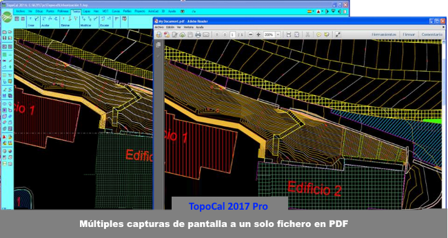 TopoCal 2023 3D CAD Mdt replanteo cubicar acopio volumen plataforma laz dron  Capturas de pantallas a todo color en ficheros PDF